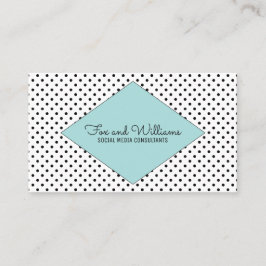 Turquoise Modern Polka Dots Visitekaartje