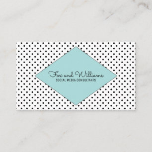 Turquoise Modern Polka Dots Visitekaartje