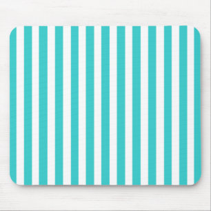 Turquoise Modern Stripes met Mode Silhouette Muismat