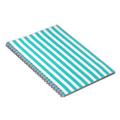 Turquoise Modern Stripes Notitieboek (Rechterzijde)