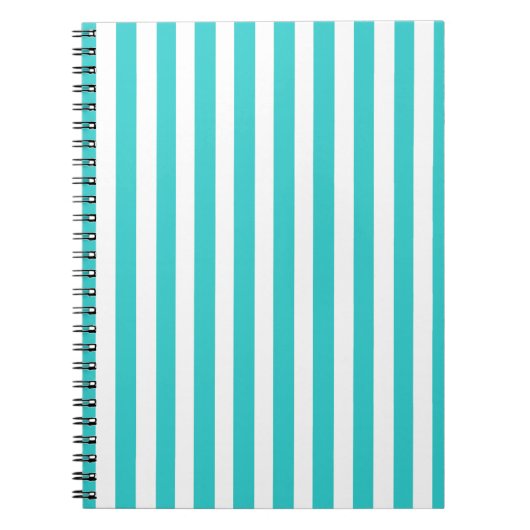 Turquoise Modern Stripes Notitieboek (Voorkant)