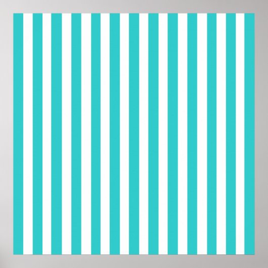 Turquoise Modern Stripes Poster (Voorkant)