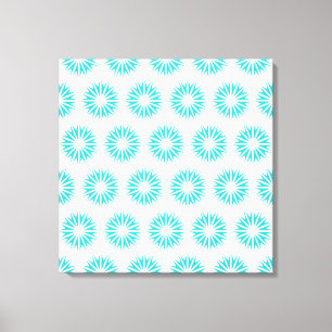 Turquoise Modern Sunbursts Canvas Afdruk