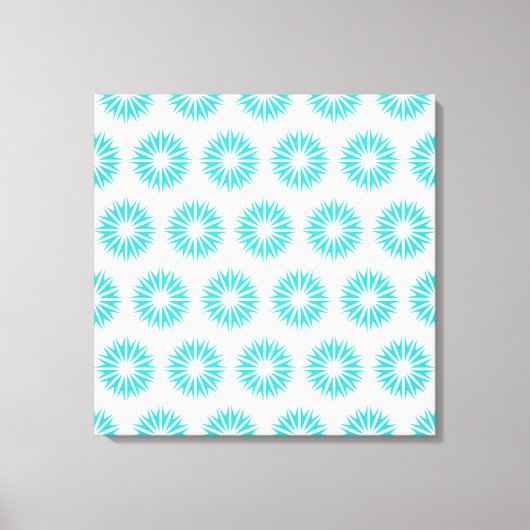 Turquoise Modern Sunbursts Canvas Afdruk (Voorkant)