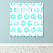Turquoise Modern Sunbursts Canvas Afdruk (Insitu (Houten vloer))