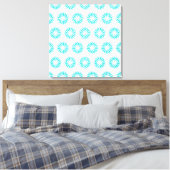 Turquoise Modern Sunbursts Canvas Afdruk (Insitu (Slaapkamer))