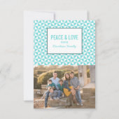 Turquoise Modern Triangles Holiday Photo Card Kaart (Voorkant)