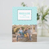 Turquoise Modern Triangles Holiday Photo Card Kaart (Staand voorkant)