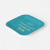 Turquoise Modern Typography Graduation Party Papieren Bordje (Gebogen)
