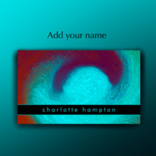 Turquoise Modern Uniek Cool Groovy Aangepast Visitekaartje