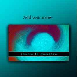 Turquoise Modern Unique Cool Groovy Custom Visitekaartje