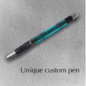 Turquoise Modern Unique Cool Groovy Personalized Pen