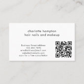 Turquoise Modern Unique Hair Nail Salon Custom Visitekaartje (Achterkant)