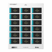 Turquoise Moderne Afstudeer Verzendadres Etiket (Full Sheet)