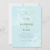 Turquoise moderne bruiloft beide ouders kaart (Voorkant)