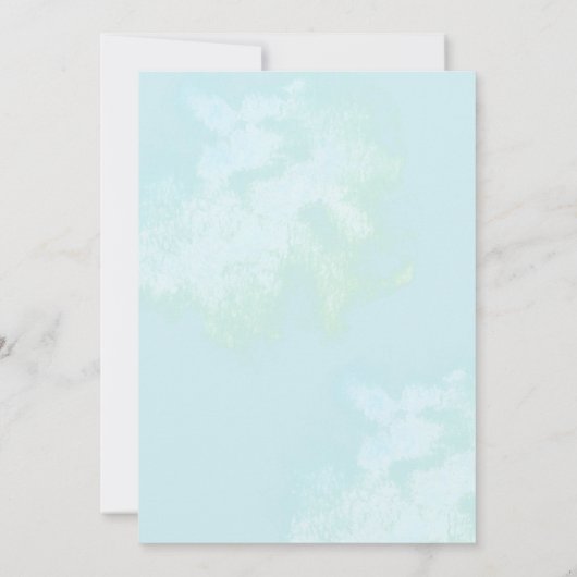 Turquoise moderne bruiloft beide ouders kaart (Achterkant)