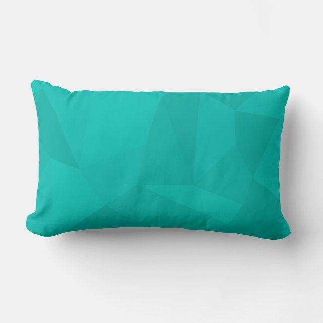 Turquoise, moderne, coole, trendy geometrische kun kussen (Voorkant)