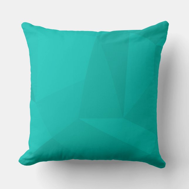 Turquoise, moderne, coole, trendy geometrische kun kussen (Voorkant)