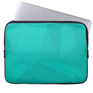Turquoise, moderne, coole, trendy geometrische kun laptop sleeve