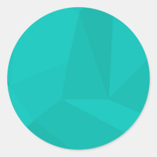 Turquoise, moderne, coole, trendy geometrische kun ronde sticker