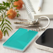 Turquoise, moderne, coole, trendy geometrische kun sleutelhanger (Voorkant Rechts)