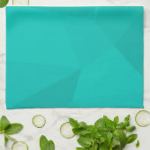 Turquoise, moderne, coole, trendy geometrische kun theedoek (Gevouwen)