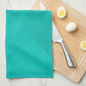 Turquoise, moderne, coole, trendy geometrische kun theedoek (Quarter Fold)