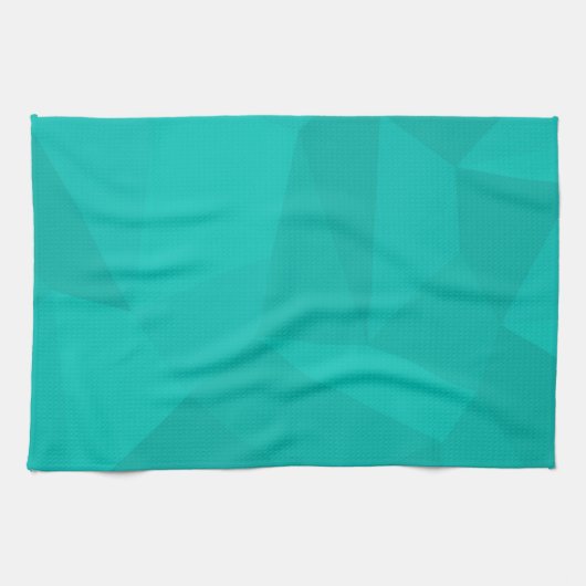 Turquoise, moderne, coole, trendy geometrische kun theedoek (Horizontaal)