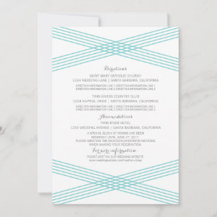 Turquoise Moderne Deco Informatiekaart Kaart