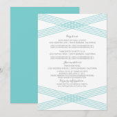 Turquoise Moderne Deco Informatiekaart Kaart (Voorkant / Achterkant)