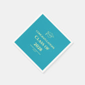 Turquoise Moderne Felicitaties Afstudeerfeest Servet (Hoek)