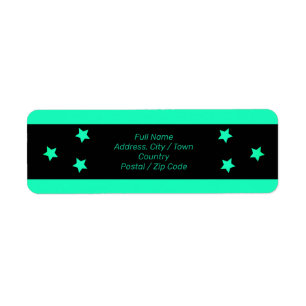 Turquoise moderne ontwerper etiket