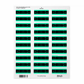 Turquoise moderne ontwerper etiket (Full Sheet)
