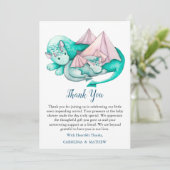 Turquoise Moeder en Baby Dragon Dank u Kaart (Staand voorkant)