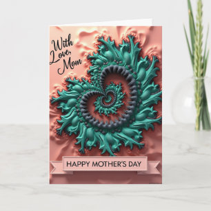 Turquoise Moederdagkaart met Fractal Kaart
