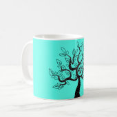 Turquoise Mok met Tree - Uw kleuren (Voorkant links)