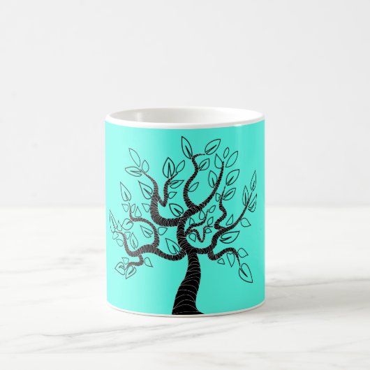Turquoise Mok met Tree - Uw kleuren (Center)