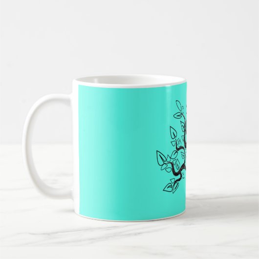 Turquoise Mok met Tree - Uw kleuren (Links)