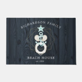 turquoise-monogram aan de kust deurmat (Voorkant)