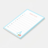 Turquoise Monogram & Bloem Dingen Te Doen Post-it® Notes (Schuin)