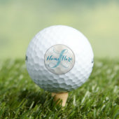 Turquoise Monogram Golfballen Set voor haar (Insitu Shirt)