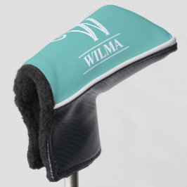 Turquoise Monogram Golfputter Hoofddeksel Golfheadcover