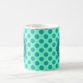 Turquoise Monogram Groene Stippen Koffiemok (Center)
