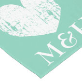 Turquoise monogram hardetafelaar voor bruiloft korte tafelloper (Hoek)