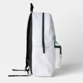 Turquoise monogram huwelijks koppel naam eenvoudig bedrukte rugzak (Links)