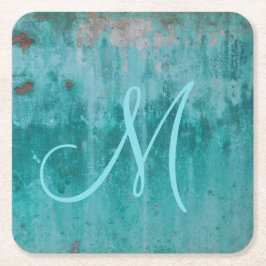 Turquoise Monogram Kartonnen Onderzetters