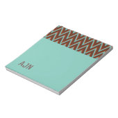 Turquoise Monogram School Kantoor Gift Notitieblok (Linkerzijde)