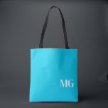 Turquoise Monogram Tote Bag<br><div class="desc">Turquoise Monogram Canvas tas</div>
