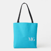 Turquoise Monogram Tote Bag (Achterkant)