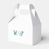 Turquoise monogram wedding couple name simple styl bedankdoosjes (Achterkant)